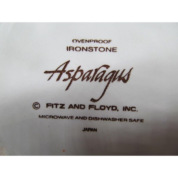 Fitz And Floyd Asparagus Set Of 2 Vintage 8 3/8" X 2" Embossed Bowls READ COND - Picture 13 of 16